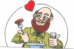 Glad mand der spiser